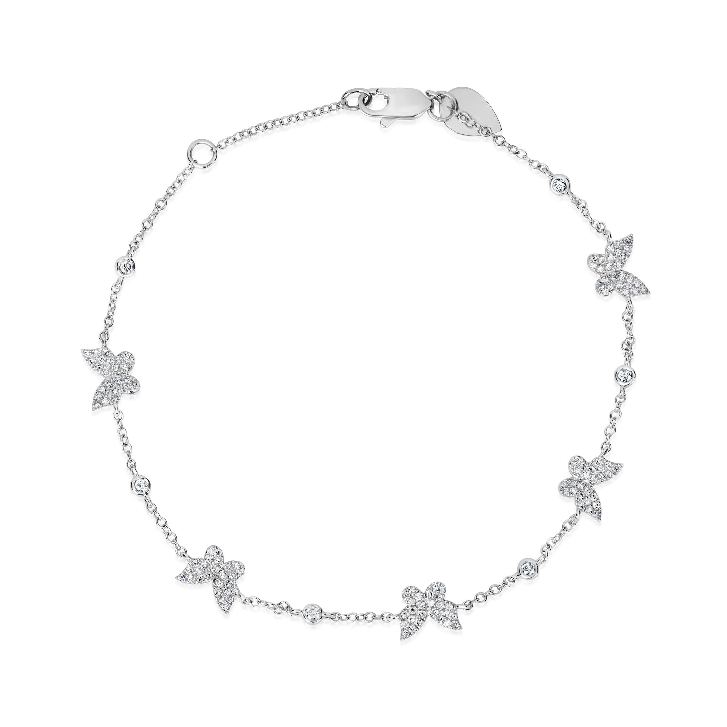 White Gold Diamond Butterfly Bracelet – Meira T Boutique